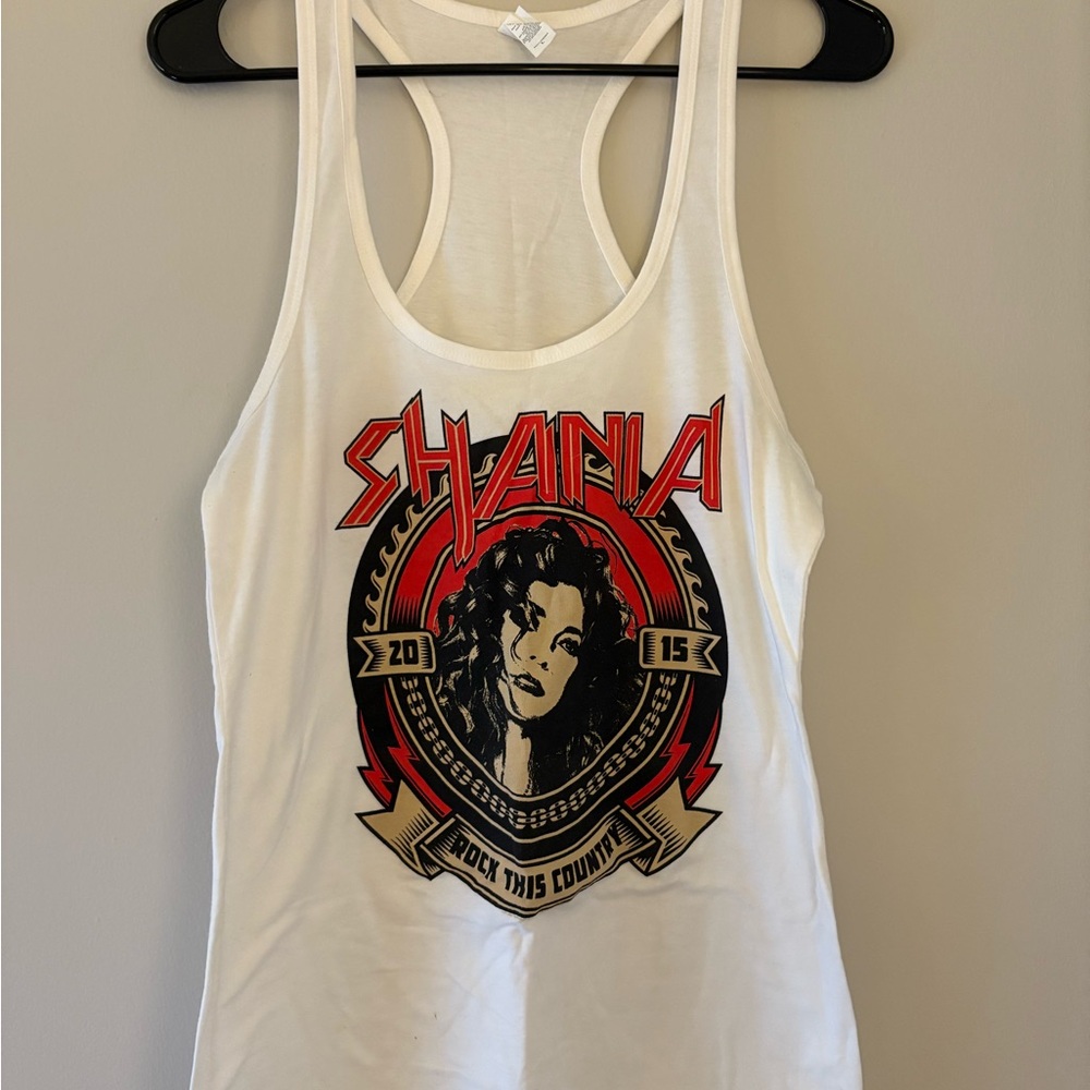White Graphic Shania Twain Tank Top